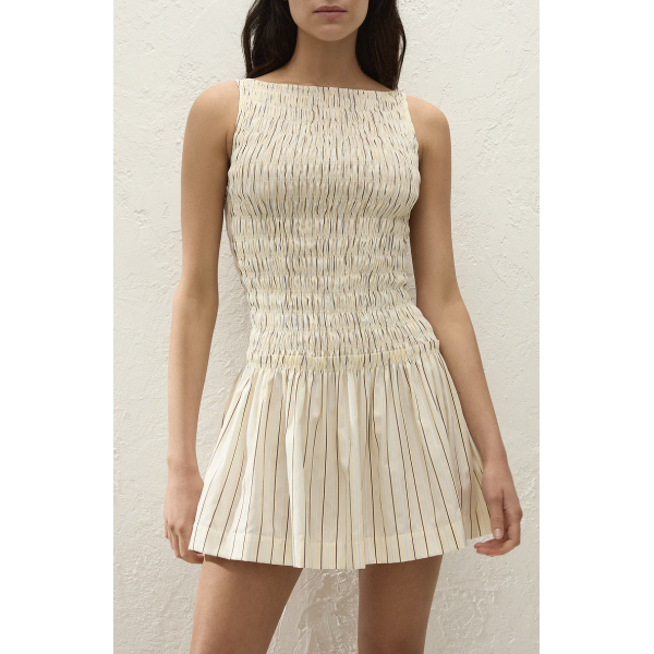 Maria Mini Dress -  Fiori Stripe Lemon