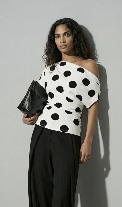 Emma Draped Off Shoulder Top - Cloud Dancer 