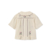 Dobby Rose Embroidered Blouse, Sandshell - Fliink