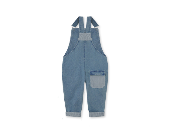 Don Contrast Overall, Medium Denim Blue - Fliink