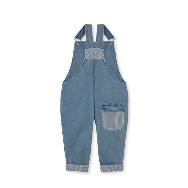 Don Contrast Overall, Medium Denim Blue - Fliink