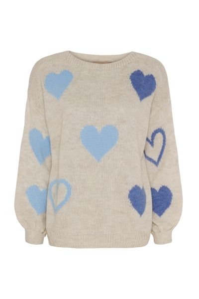 Amarante Strikkegenser Hjerte Beige