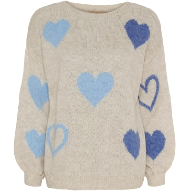 Amarante Strikkegenser Hjerte Beige