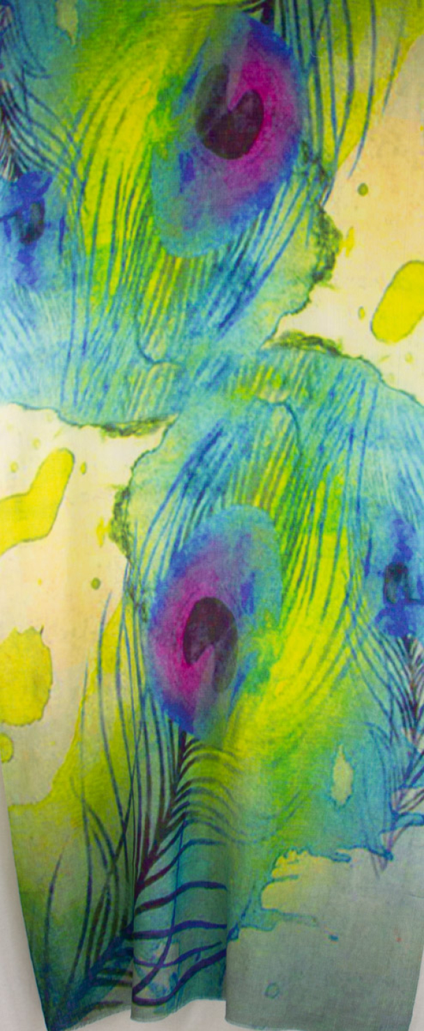 BOHÉME Skjerf Påfugl Z10361 - Image 2