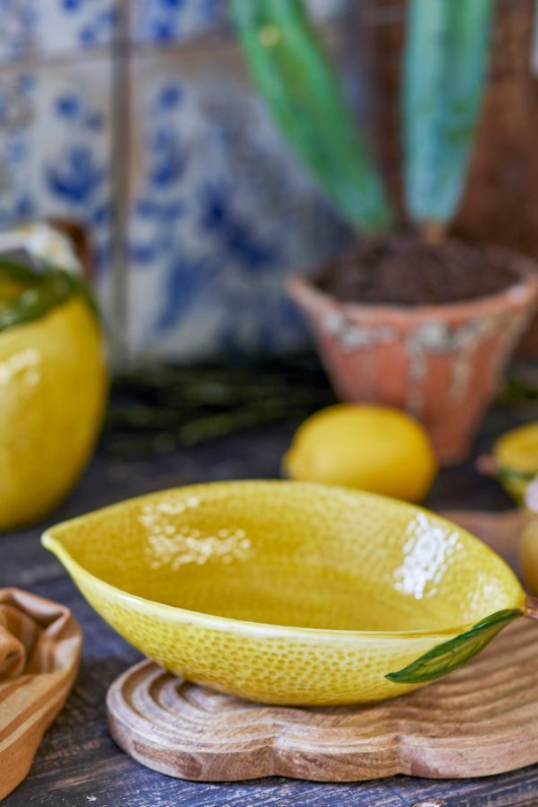 Limone Skål, Gul, Stentøj - Image 2