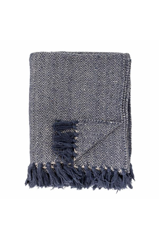 Herringbone Plaid, Blå, Genanvedt Bo - Image 1