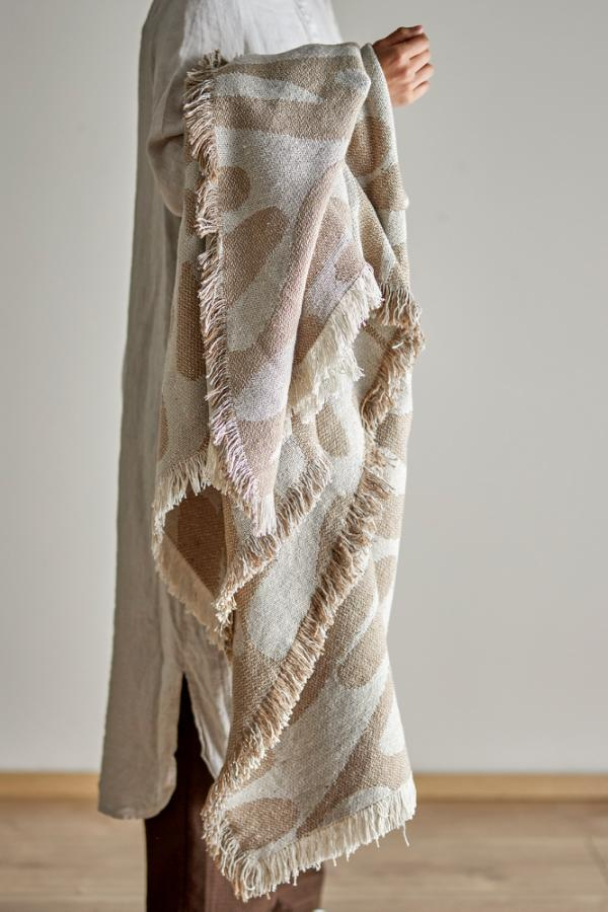 Alk Plaid, Brun, Genanvedt Bomuld - Image 3
