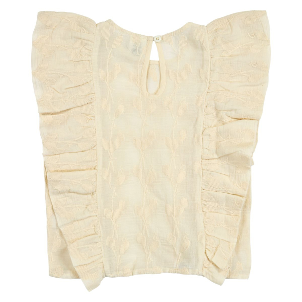 Poetry Ruffle S/S Top - Natural - Image 2