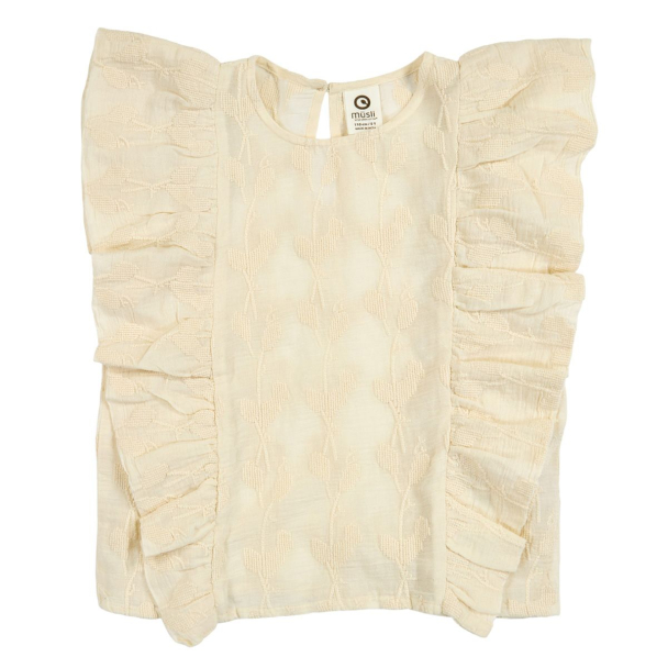 Poetry Ruffle S/S Top - Natural - Image 1