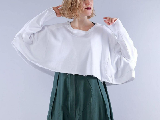 PLUSlavie Wide short short sweather 2101