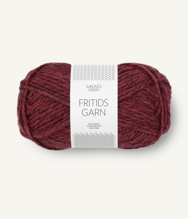 Fritidsgarn mørk rødmel 4363