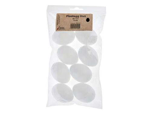 Plastegg – 60mm – Hvit – 8stk