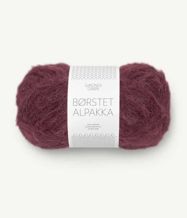 Børstet Alpakka burgundy 4372