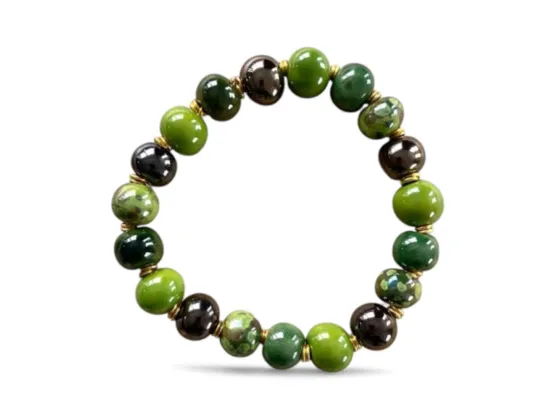 PERLEARMB&Aring;ND ELASTIK - CLEAR GREEN