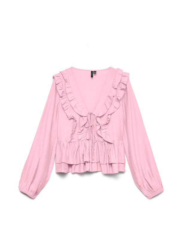 VMZOEY LS FLOUNCE TOP WVN - Image 1