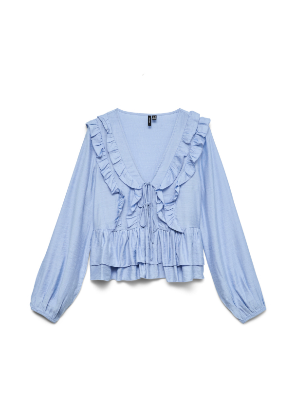 VMZOEY LS FLOUNCE TOP WVN - Image 1