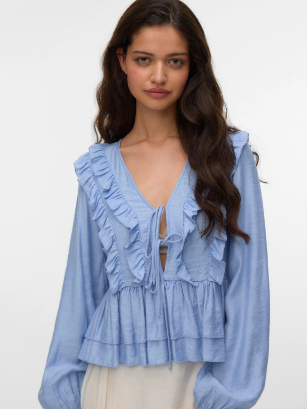 VMZOEY LS FLOUNCE TOP WVN - Image 3