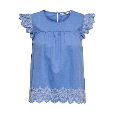 ONLREVA LIFE S/L EMB TOP WVN ONLTULUM EMB S/S TOP WVN