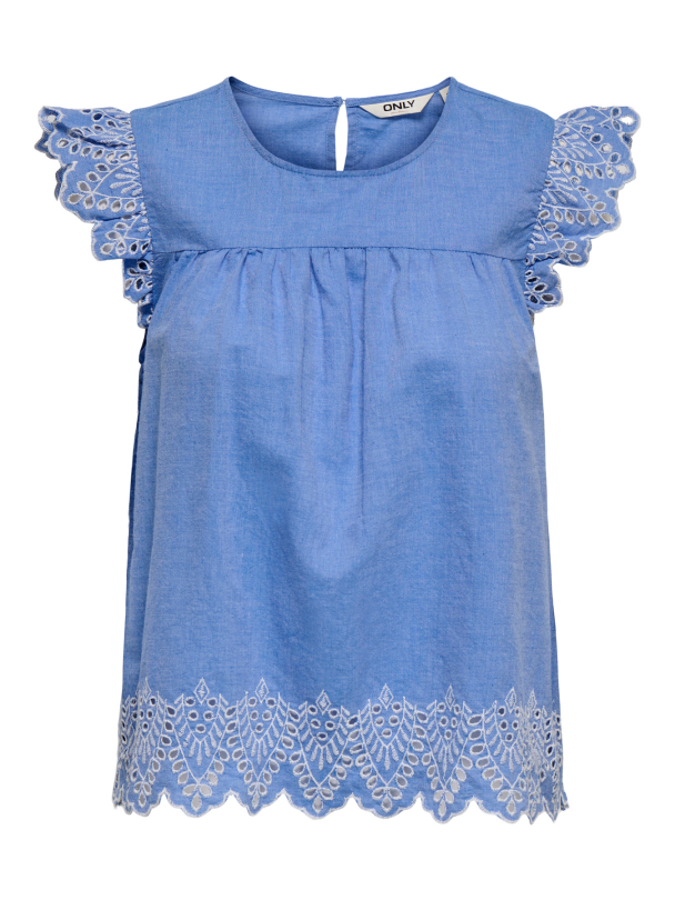 ONLREVA LIFE S/L EMB TOP WVN ONLTULUM EMB S/S TOP WVN - Image 1