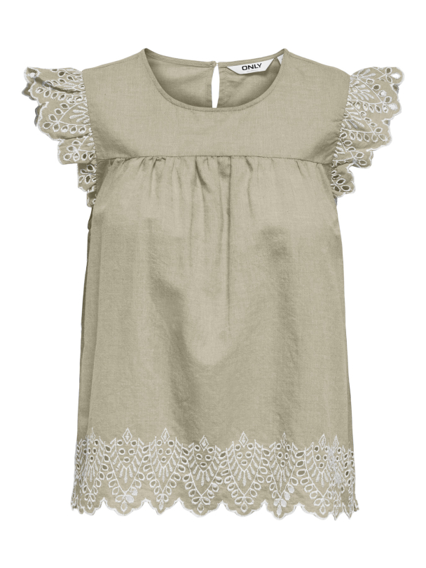 ONLREVA LIFE S/L EMB TOP WVN ONLTULUM EMB S/S TOP WVN - Image 1