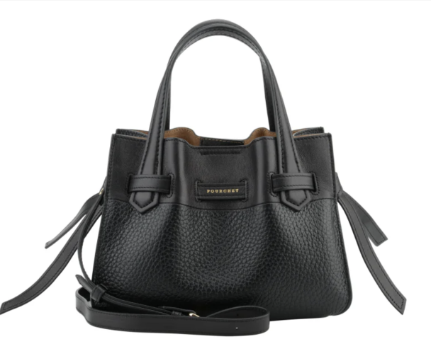 Blossom Cowhide Leather Medium Satchel Bag - Black 20031 - Image 3