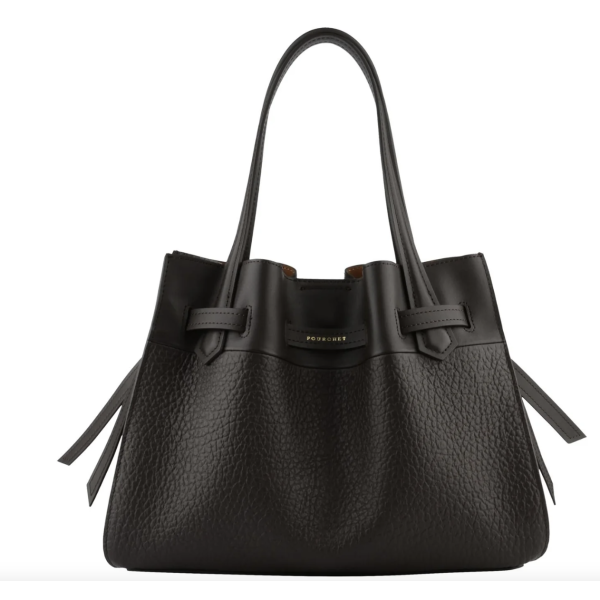 Blossom Cowhide Leather Large Satchel Bag - Marron