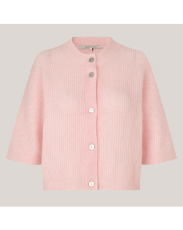 Andrea Knit Rib Cardigan - Crystal Pink  - Image 2
