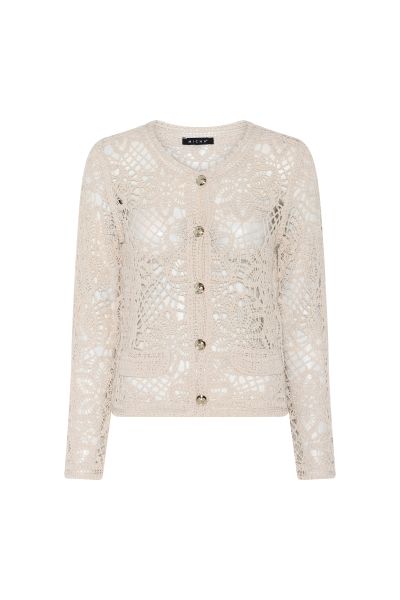 "Heklet" Cardigan /gullknapper 144-201