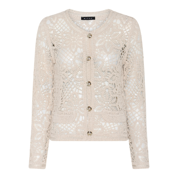 "Heklet" Cardigan /gullknapper 144-201
