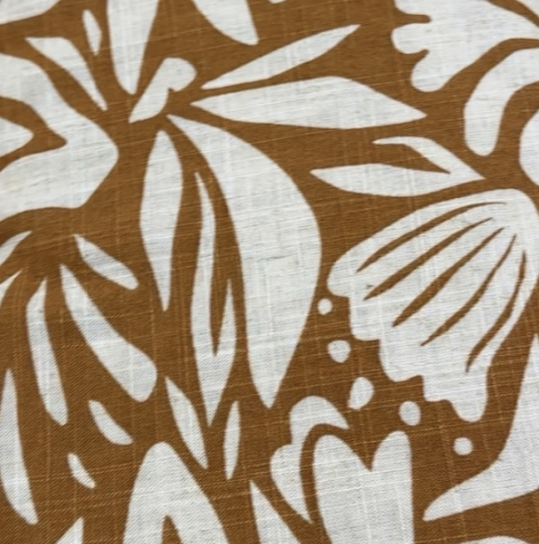 Viskose/ lin blanding blader oker - Image 1