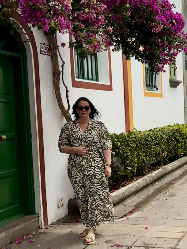 Viskose/ lin blanding blader grønn - Image 2