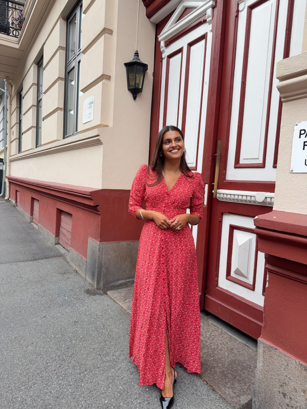 Spring Button-Down Dress - Red Dots  - Image 2