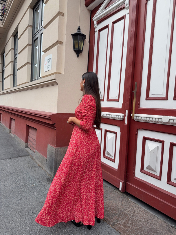 Spring Button-Down Dress - Red Dots  - Image 3