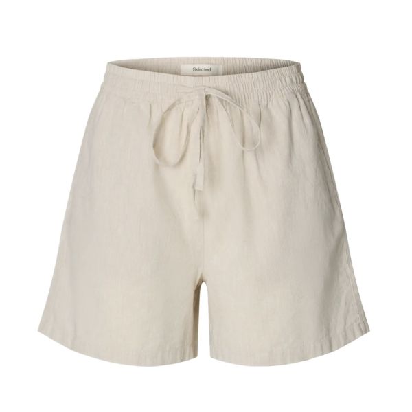 Luisa-Linnie Linen Blend Shorts - Sandshell  
