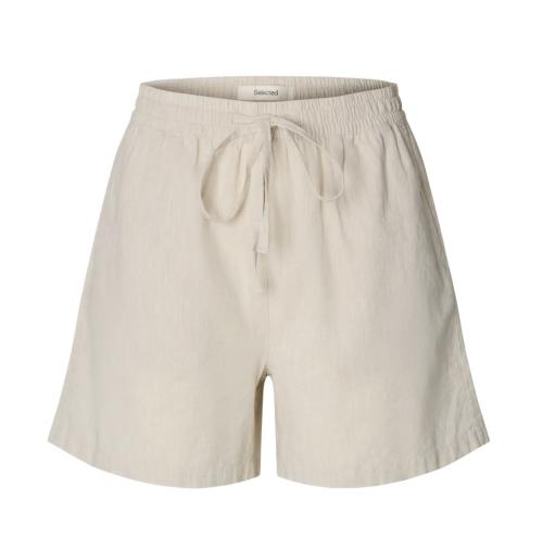 Luisa-Linnie Linen Blend Shorts - Sandshell  
