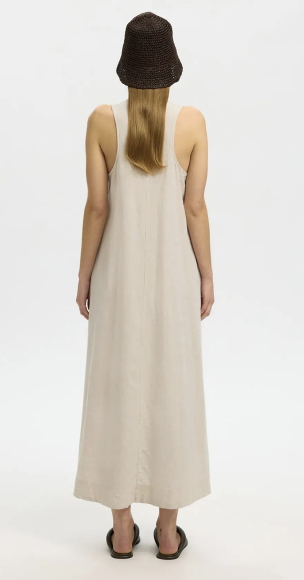 Luisa Relaxed Linen Blend Dress - Sandshell  - Image 2