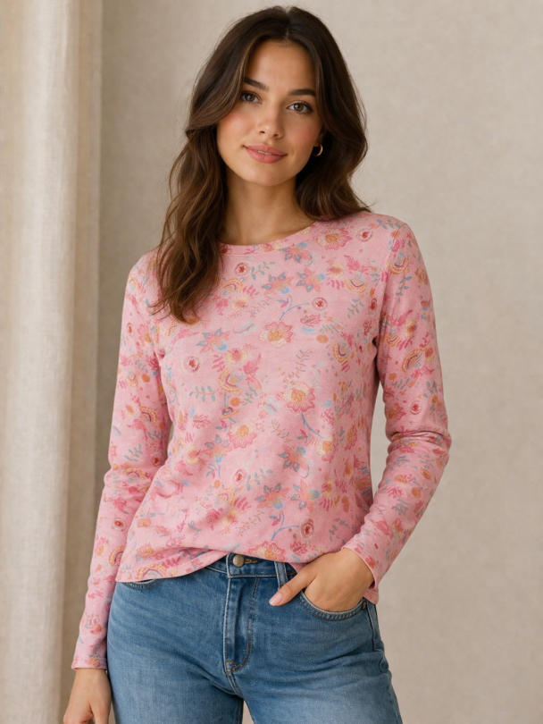 MdcElissa langermet topp, rosa - Image 1