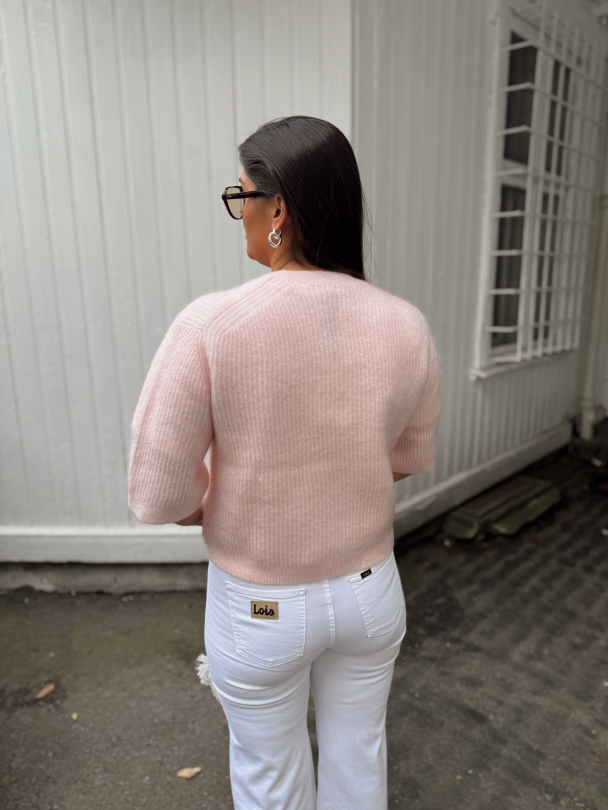 Andrea Knit Rib Cardigan - Crystal Pink  - Image 7