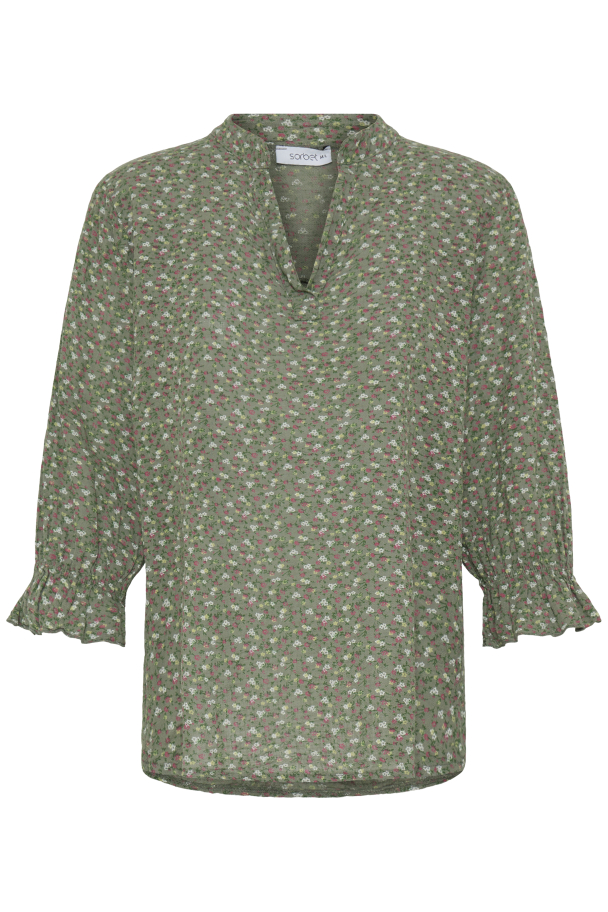 SBalexa Bluse Blomster Grønn