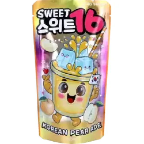 SWEET16 KOREAN PEAR ADE ZERO SUGAR KOREAN POUCH DRINK 200ml