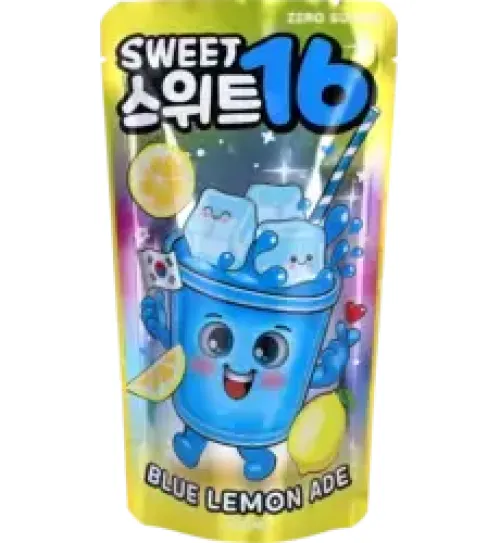 SWEET16 BLUE LEMON ADE ZERO SUGAR KOREAN POUCH DRINK 200ml