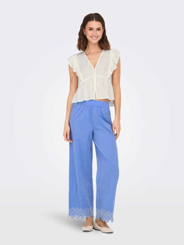 ONLPAULA TULUM EMB PULL-UP PANT NOOS WVN - Image 3