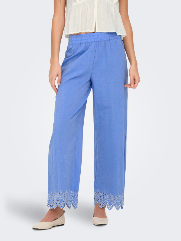 ONLPAULA TULUM EMB PULL-UP PANT NOOS WVN - Image 4