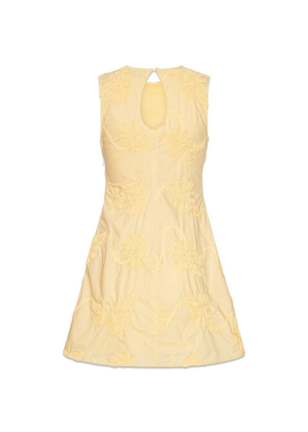 Flower Mini Flared Dress - Italian Straw  - Image 2