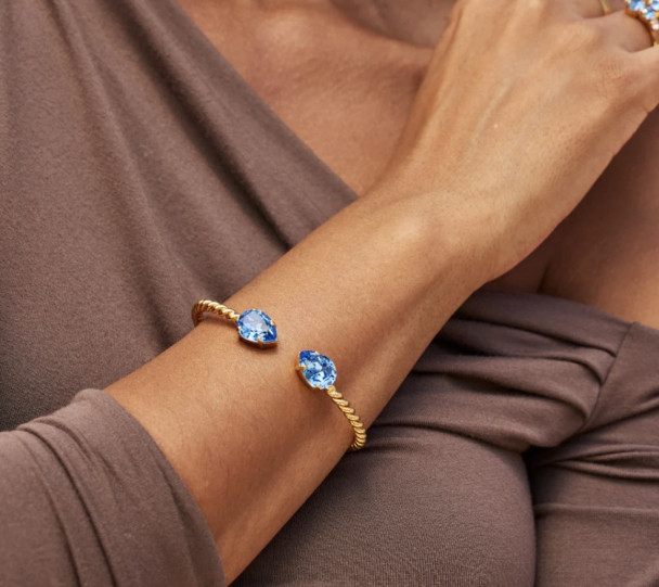 Mini Drop Bracelet - Gold/Recreated Iceblue  - Image 2