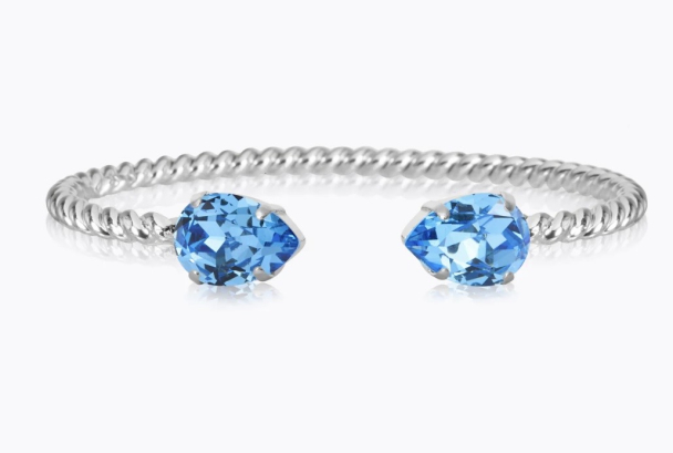 Mini Drop Bracelet - Rhodium/Iceblue 