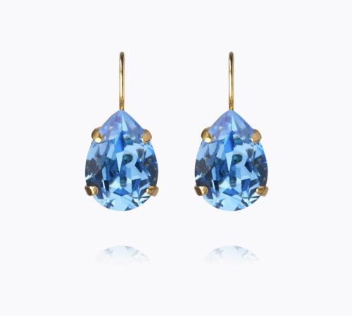 Mini Drop Clasp Earrings - Gold/ Recreated Iceblue 