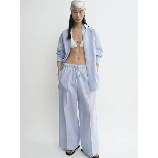 Wide Summer Trousers Sky