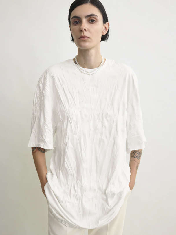 Relaxed Tee Dress Off-White - Image 5
