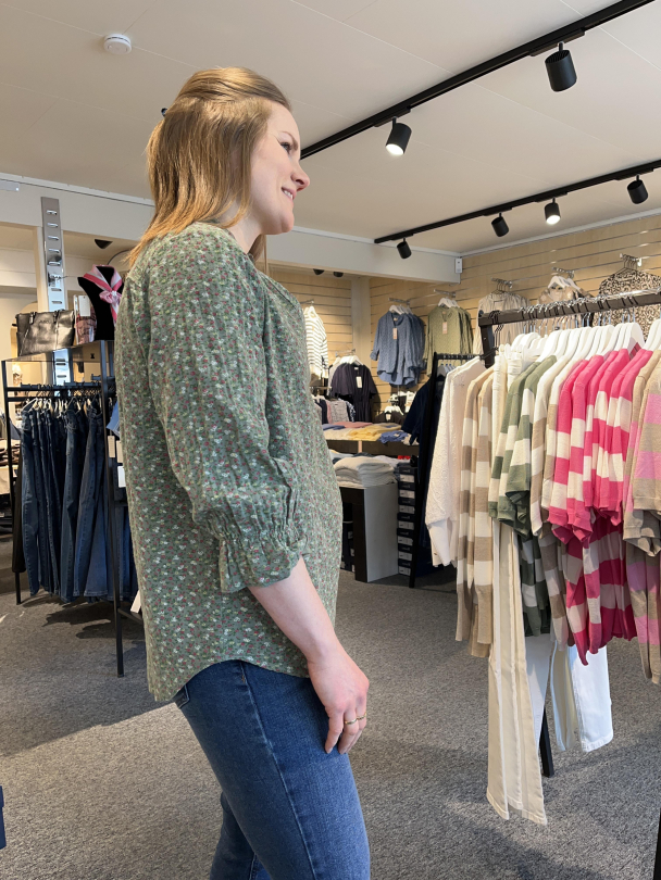 SBalexa Bluse Blomster Grønn - Image 3